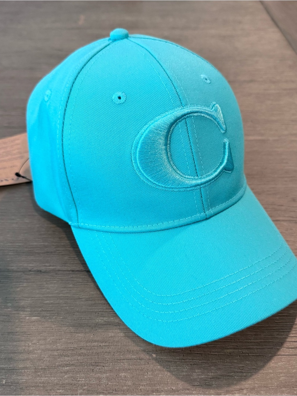 NWT Coach Baseball Hat, Embroidered C, Cool turquoise color!